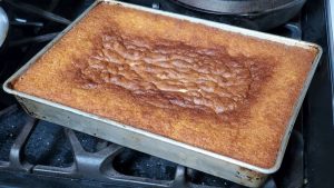 Pineapple bars done but still in the pan